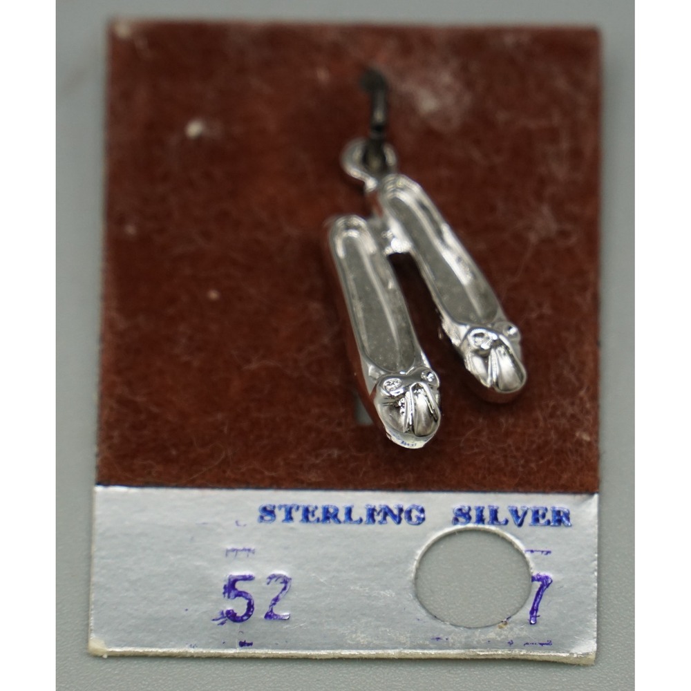 Sterling Silver Ballet Slippers‎ Charm Pendant Pointe Shoes Dancer Jewelry 925